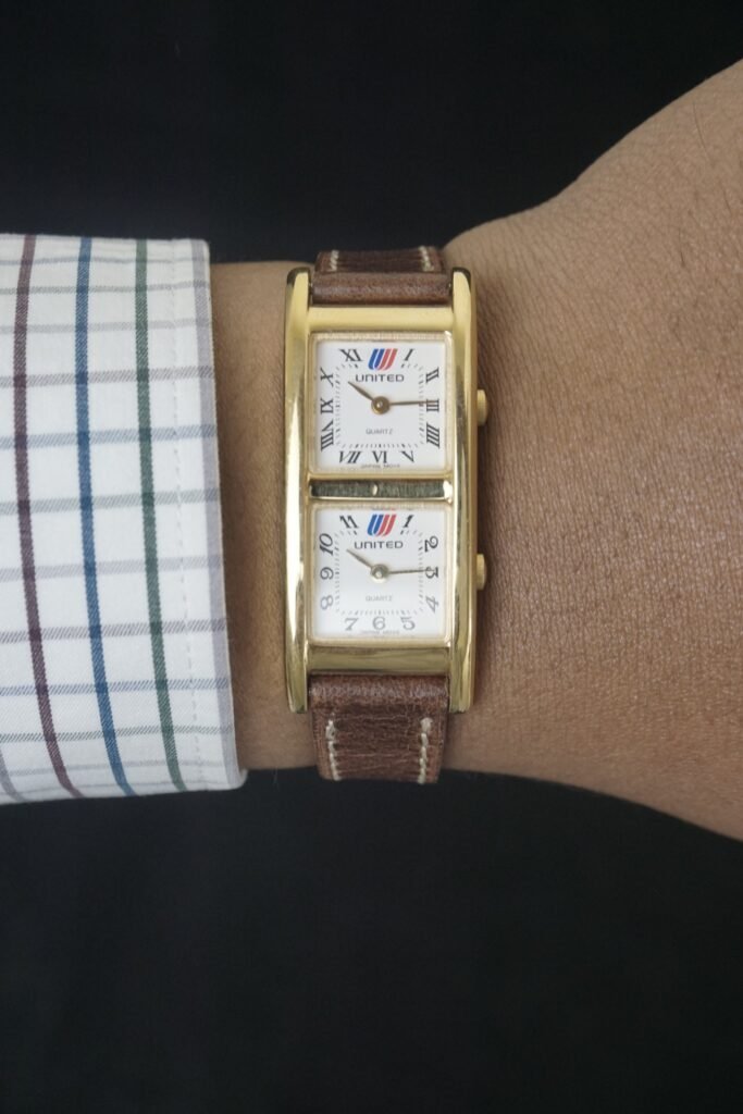 United Airlines Dualtime Tank Traveller Watch