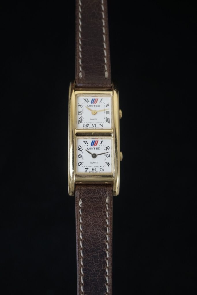 United Airlines Dualtime Tank Traveller Watch